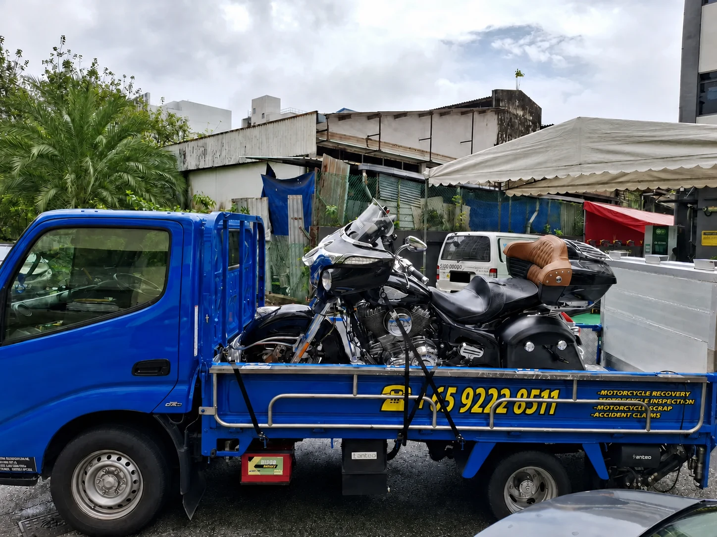 Siva Towing motorcycle recovery lorry transporting motorcycles in Singapore